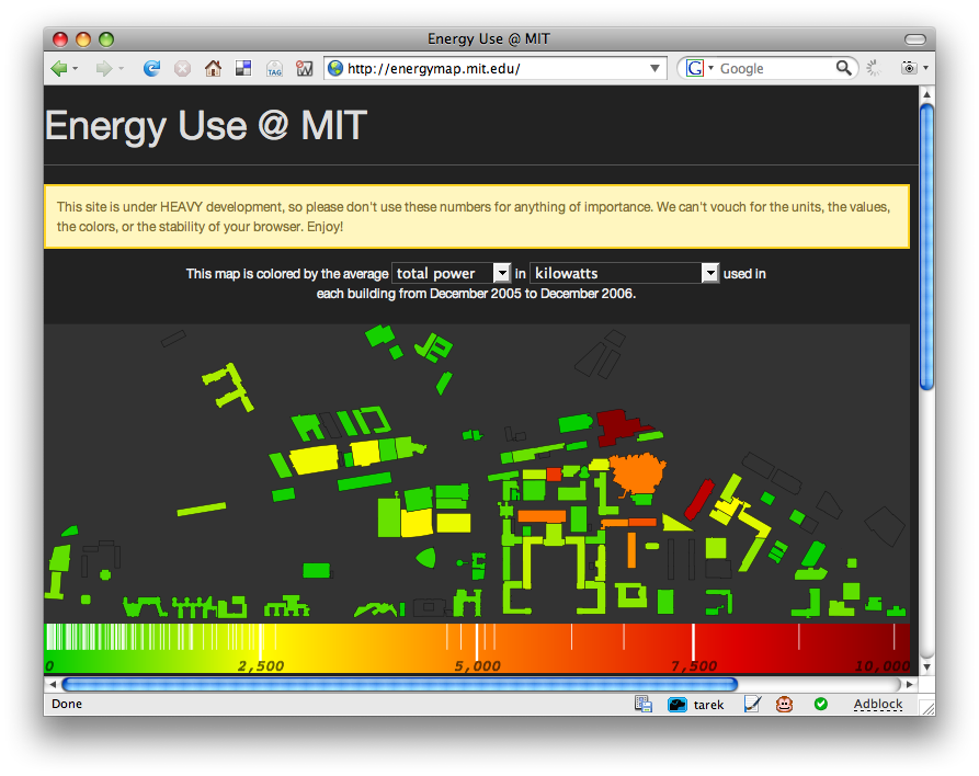 Screenshot of energymap.mit.edu
